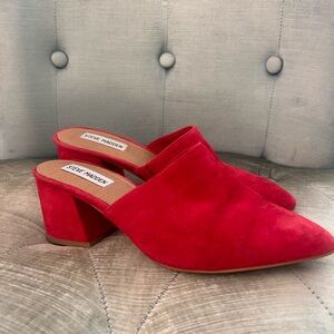 Red suede pointed heels Steve Madden